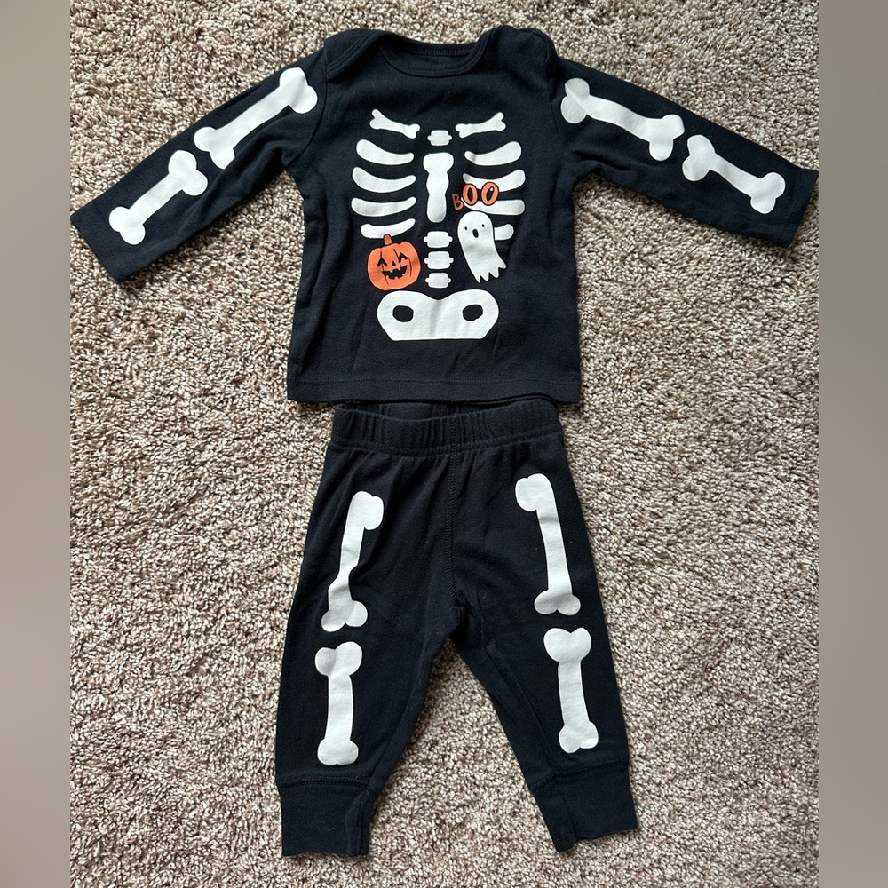 Carter’s Child of Mine Halloween Outfit Set Baby 3-6M Skeleton Costume